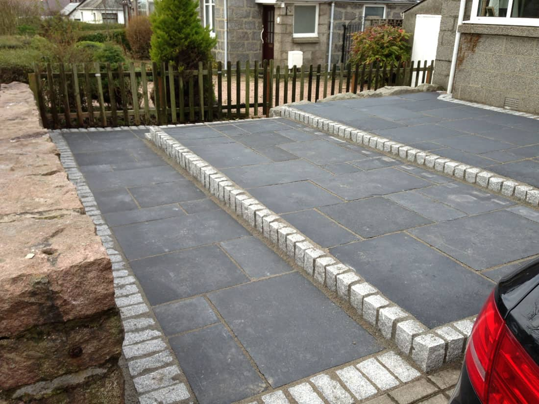 Dark and white tiles and stone pattern